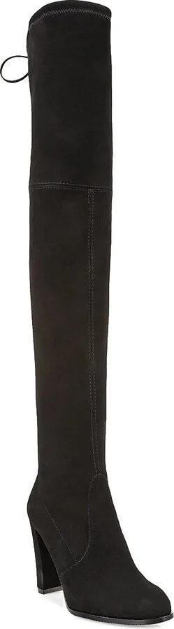 Women's Highland Over-The-Knee Suede Boots - Black - Size 10.5 - Image 2