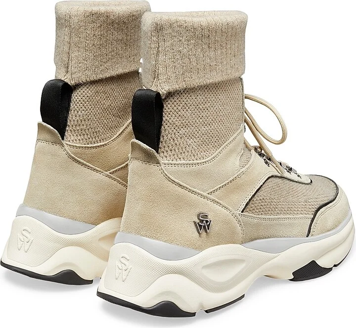 Women's Hiker Leather High-Top Sneakers - Glaze Black - Size 10 - Image 3