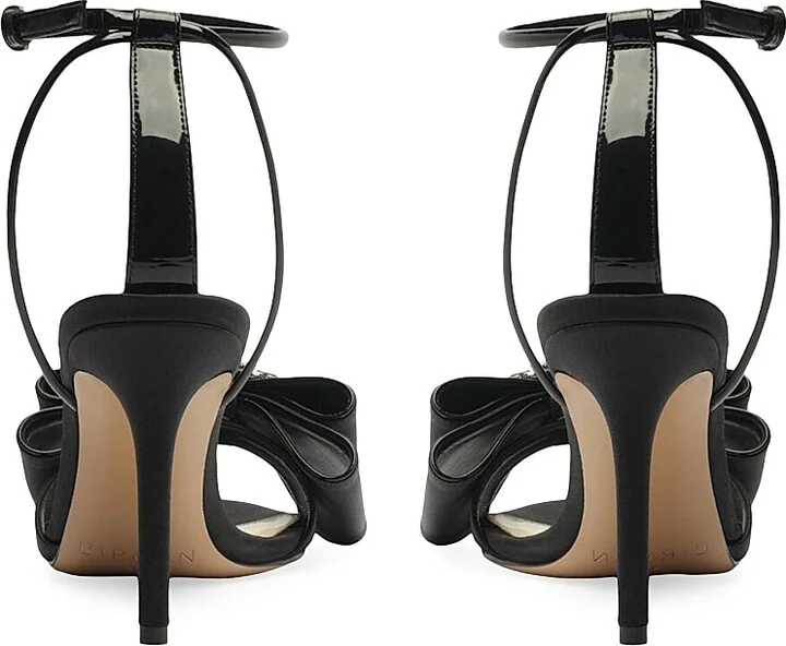Women's Holly Crystals 100MM Embellished Satin Bow Sandals - Black - Size 5.5 - Image 3
