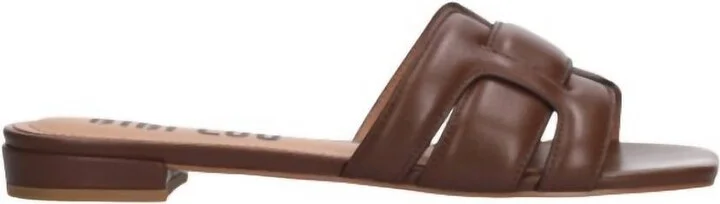 Women's Holly Flat Kid Leather In Marron