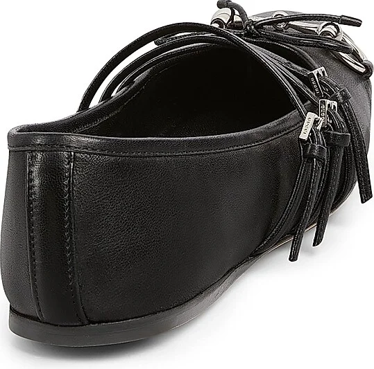 Women's Horsebit Leather Ballet Flats - Black - Size 7 - Image 3