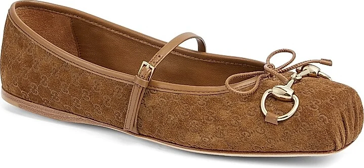 Women's Horsebit Suede Ballet Flats - Cuoio Dafne - Size 6 - Image 2