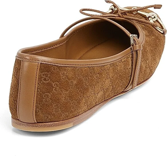 Women's Horsebit Suede Ballet Flats - Cuoio Dafne - Size 6 - Image 3
