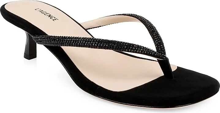 Women's Hortense 45MM Suede Slip-On Sandals - Black Suede - Size 8.5 - Image 2