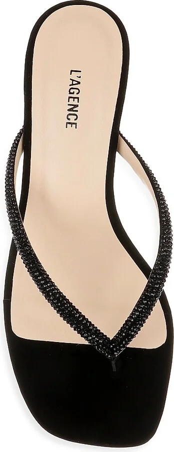 Women's Hortense 45MM Suede Slip-On Sandals - Black Suede - Size 8.5 - Image 5