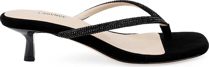 Women's Hortense 45MM Suede Slip-On Sandals - Black Suede - Size 8.5