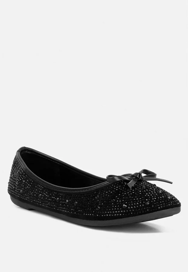 Womens hosana rhinestones and stud embellished ballet flats - Image 3