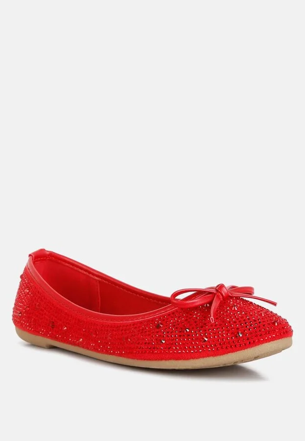 Womens hosana rhinestones and stud embellished ballet flats - Image 4