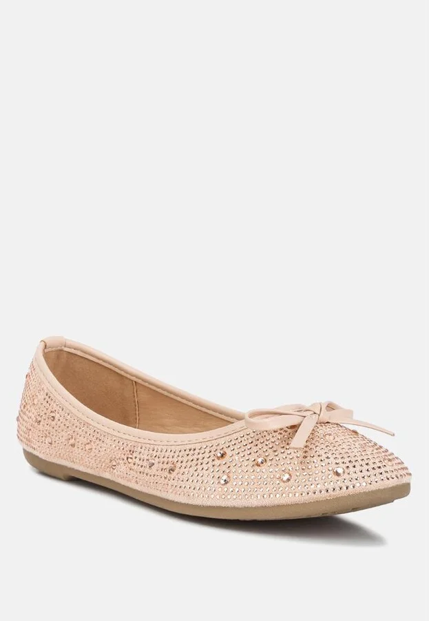 Womens hosana rhinestones and stud embellished ballet flats - Image 7