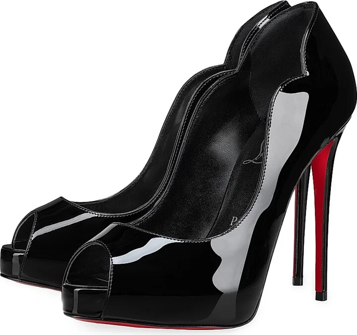 Women's Hot Chick Alta 120MM Patent Leather Pumps - Black - Size 5 - Image 2