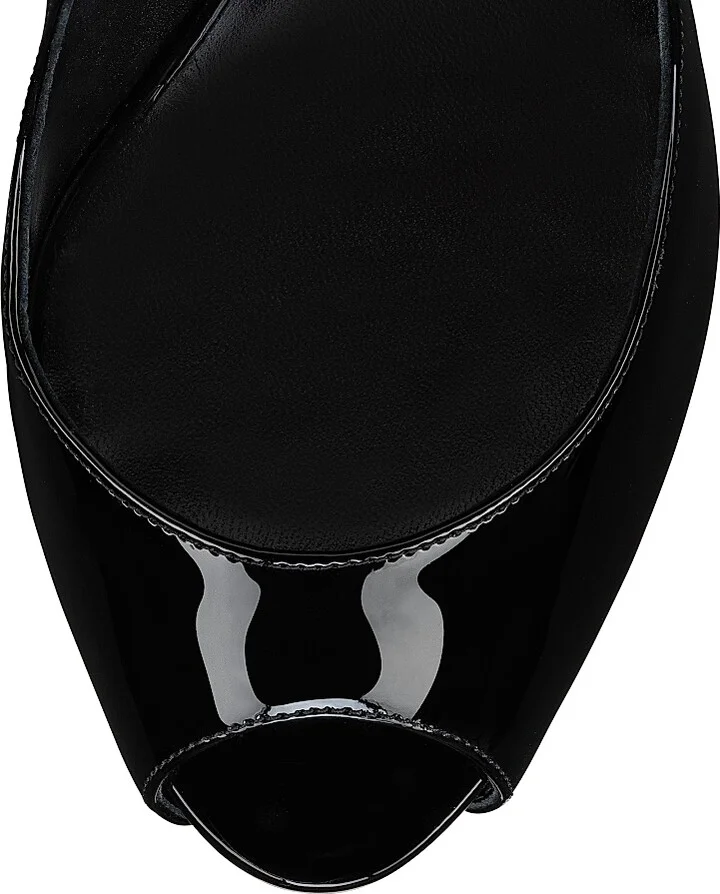 Women's Hot Chick Alta 120MM Patent Leather Pumps - Black - Size 5 - Image 4