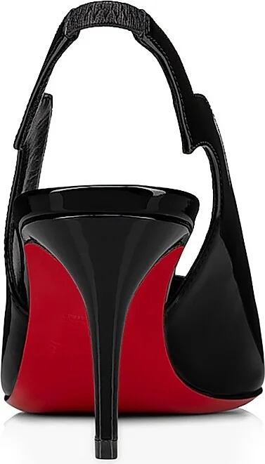 Women's Hot Chick Sling 70MM Patent Leather Pumps - Black - Size 4.5 - Image 3