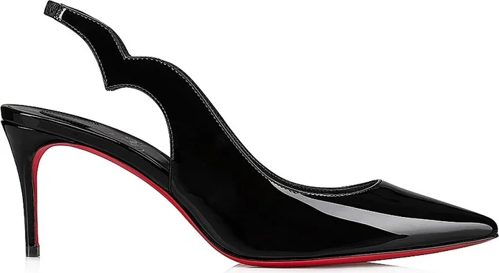 Women's Hot Chick Sling 70MM Patent Leather Pumps - Black - Size 4.5