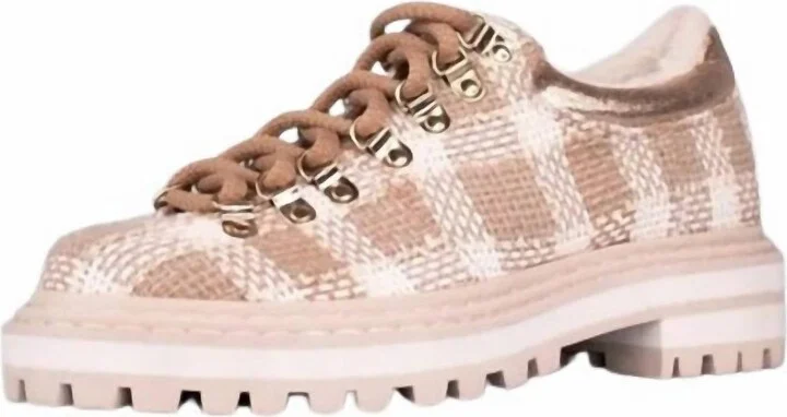 Women's Howie Wool Sneakers In Tan Checker