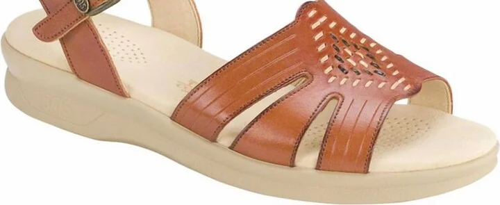 Women's Huarache Quarter Strap Sandal - Wide In Antique Tan