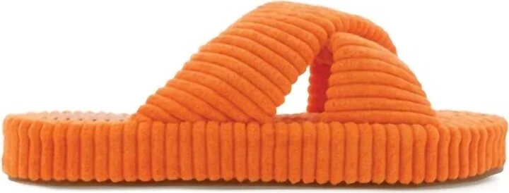 Women's Huxley Sandals In Orange Ribbed Terry