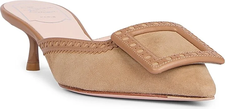 Women's I Love Vivier 45MM Suede Mules - Tabacco - Size 5 - Image 2