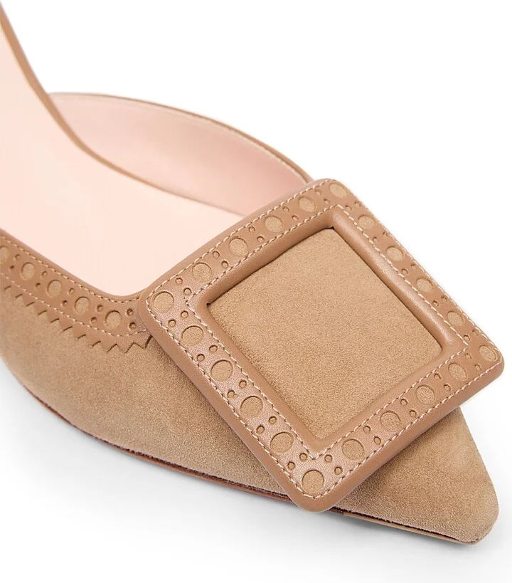 Women's I Love Vivier 45MM Suede Mules - Tabacco - Size 5 - Image 5