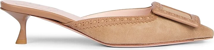 Women's I Love Vivier 45MM Suede Mules - Tabacco - Size 5