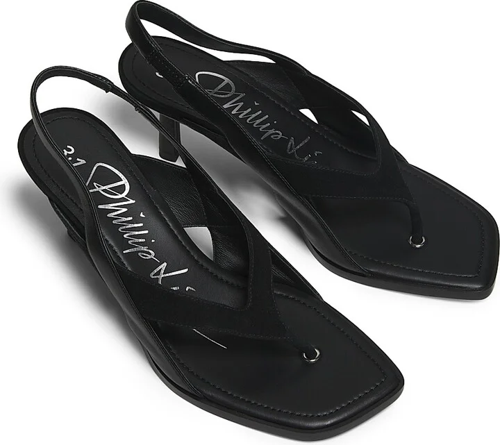 Women's ID 65MM Double-Strap Slingback Sandals - Black - Size 5 - Image 4