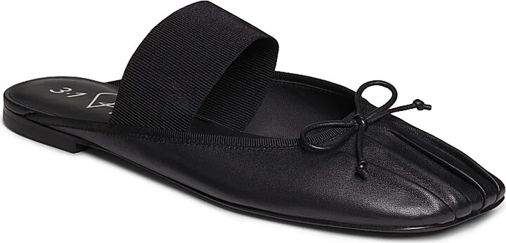 Women's ID Bow Leather Mules - Black - Size 5 - Image 2