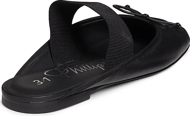 Women's ID Bow Leather Mules - Black - Size 5 - Image 3
