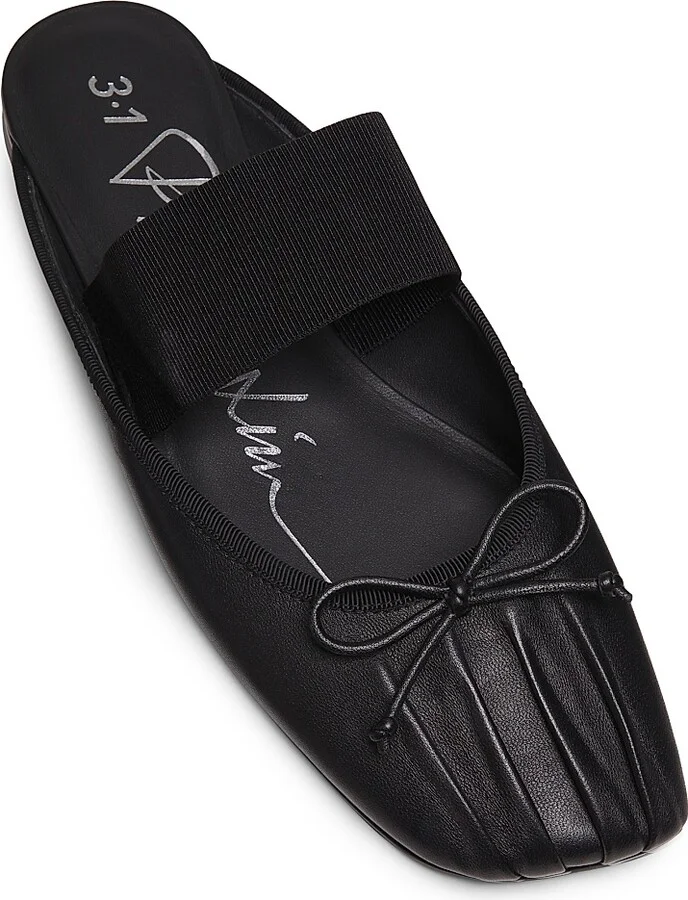 Women's ID Bow Leather Mules - Black - Size 5 - Image 4