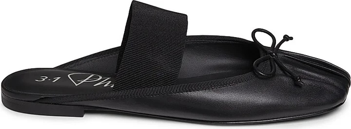 Women's ID Bow Leather Mules - Black - Size 5