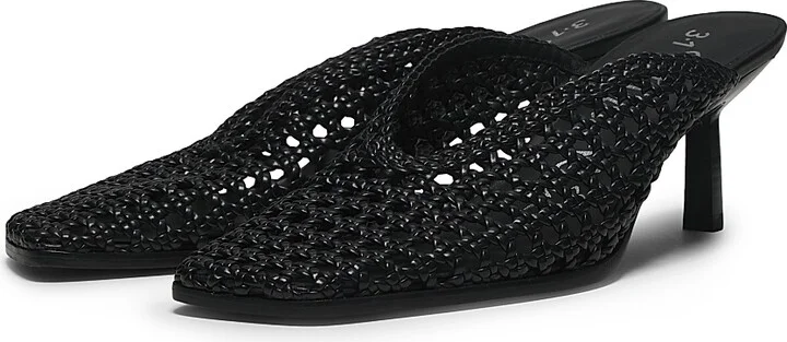 Women's ID Macramé 65MM Leather Mules - Black - Size 8 - Image 2