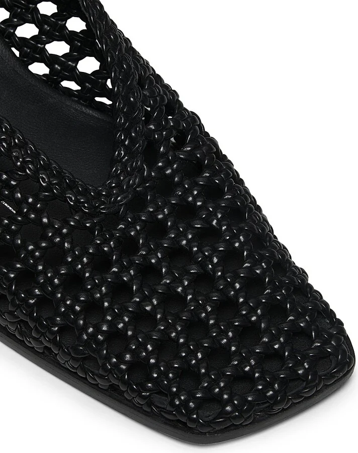 Women's ID Macramé 65MM Leather Mules - Black - Size 8 - Image 6