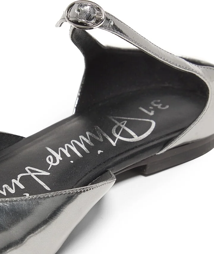 Women's ID Mary Jane Leather Flats - Silver - Size 8 - Image 4