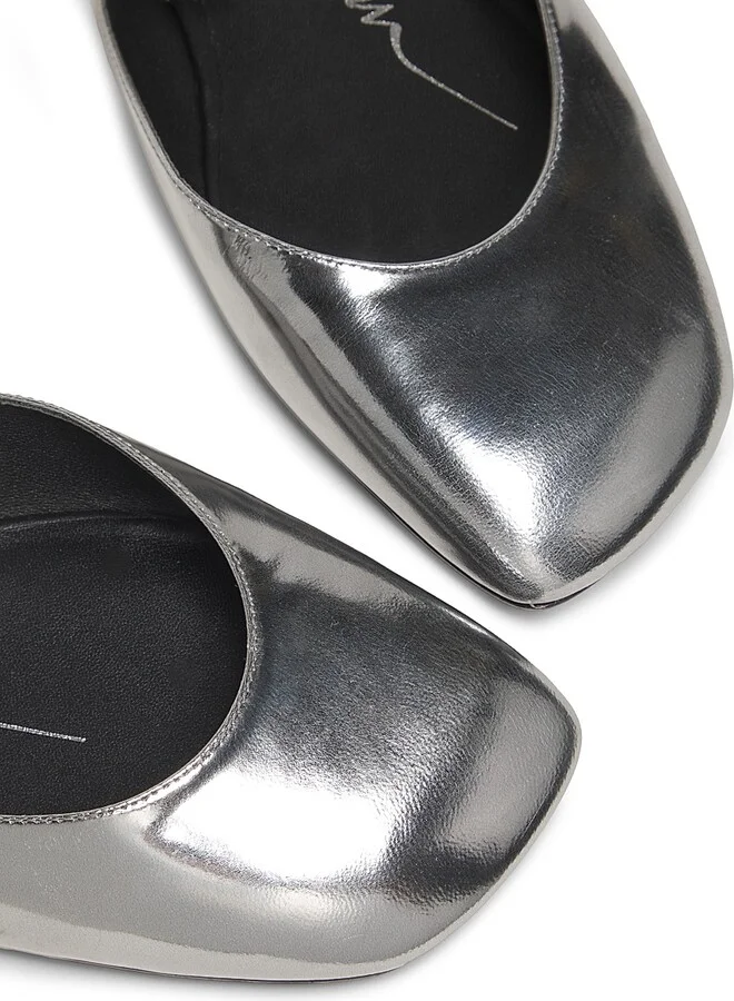 Women's ID Mary Jane Leather Flats - Silver - Size 8 - Image 5