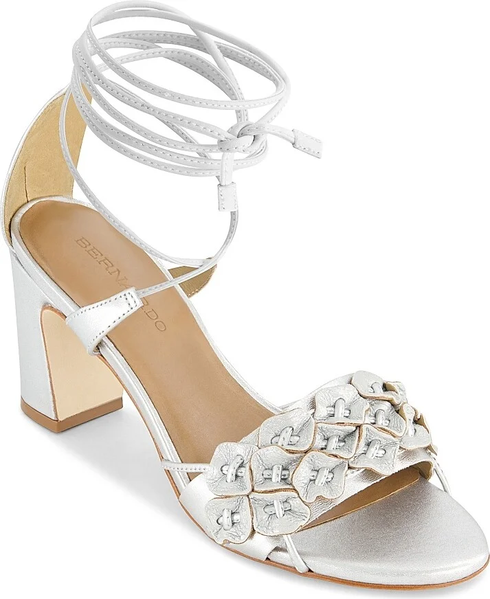 Women's Ieda Floral Ankle Tie Heeled Sandals - Silver - Size 6 - Image 2