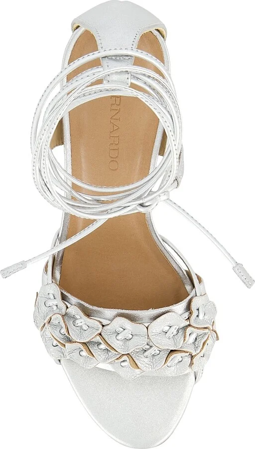 Women's Ieda Floral Ankle Tie Heeled Sandals - Silver - Size 6 - Image 3