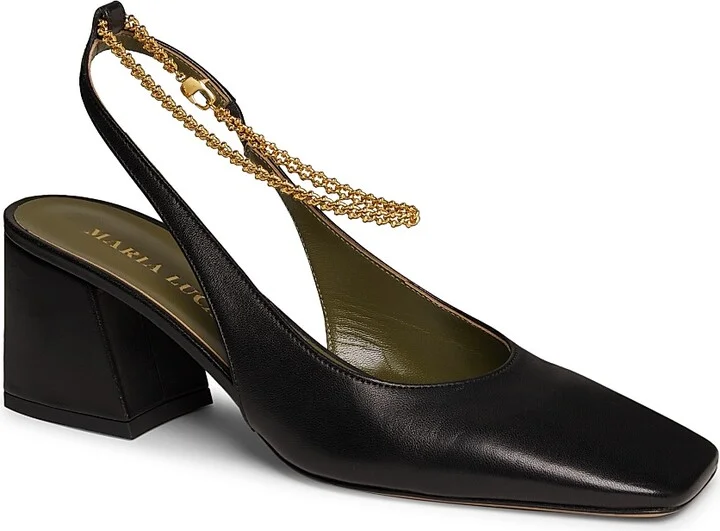 Women's Ilaria 65MM Embellished Leather Slingback Pumps - Black - Size 5.5 - Image 2