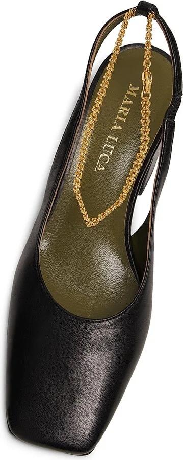 Women's Ilaria 65MM Embellished Leather Slingback Pumps - Black - Size 5.5 - Image 4