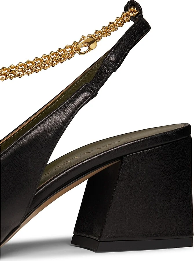 Women's Ilaria 65MM Embellished Leather Slingback Pumps - Black - Size 5.5 - Image 5