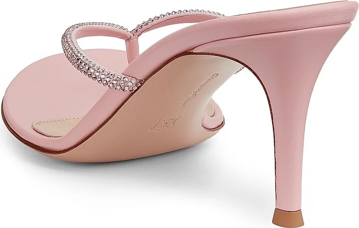 Women's India 70MM Rhinestone-Embellished Metallic Leather Sandals - Sakura - Size 5.5 - Image 3
