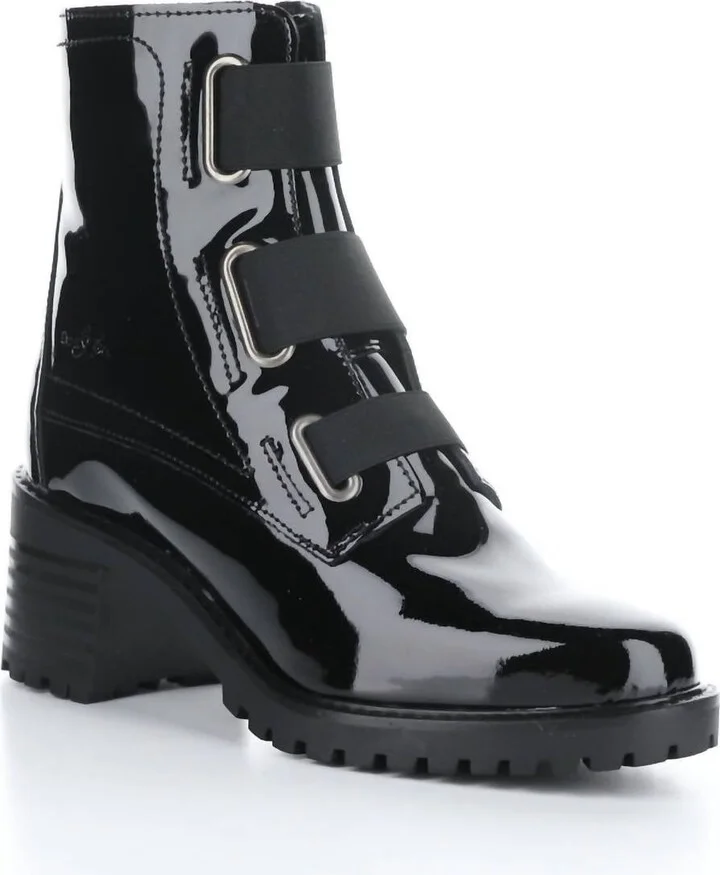 Women's Indie Elasticized Boots In Black Patent