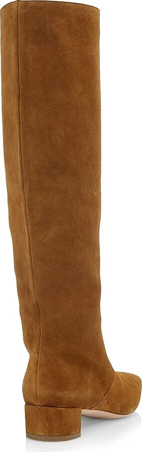 Women's Indy 36MM Suede Knee-High Boots - Cacao - Size 9.5 - Image 3