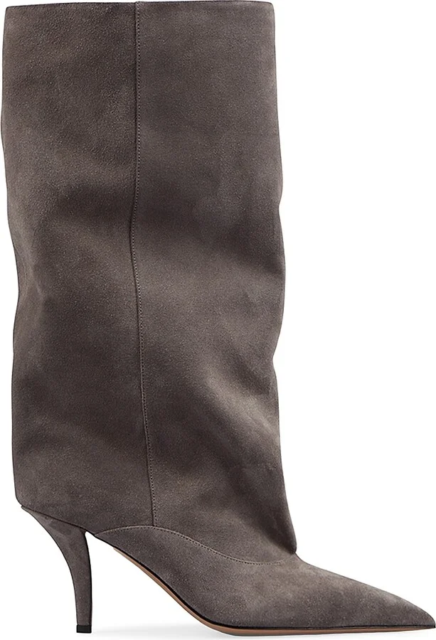 Women's Ines 75MM Suede Mid-Calf Boots - Ash - Size 5