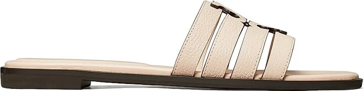 Women's Ines Cage Leather Slide Sandals - Soft Pink - Size 10
