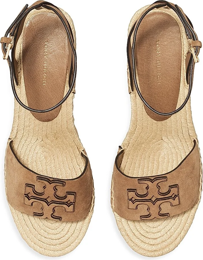 Women's Ines Leather Double T Wedge Espadrille Sandals - Noisette - Size 10 - Image 3