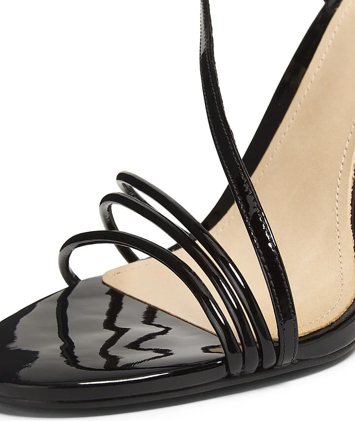 Women's Inez 100MM Patent Leather Sandals - Black - Size 6.5 - Image 5