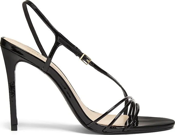 Women's Inez 100MM Patent Leather Sandals - Black - Size 6.5
