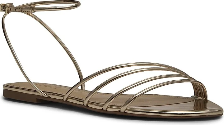 Women's Inez Metallic Leather Flats - Platina - Size 6.5 - Image 2