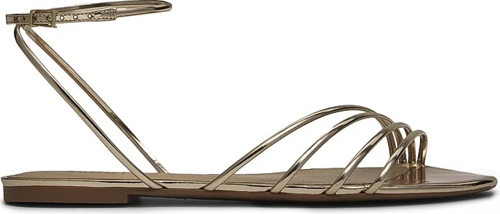 Women's Inez Metallic Leather Flats - Platina - Size 6.5