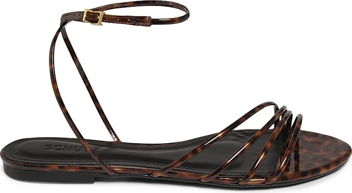 Women's Inez Patent Leather Sandals - Brown - Size 6.5