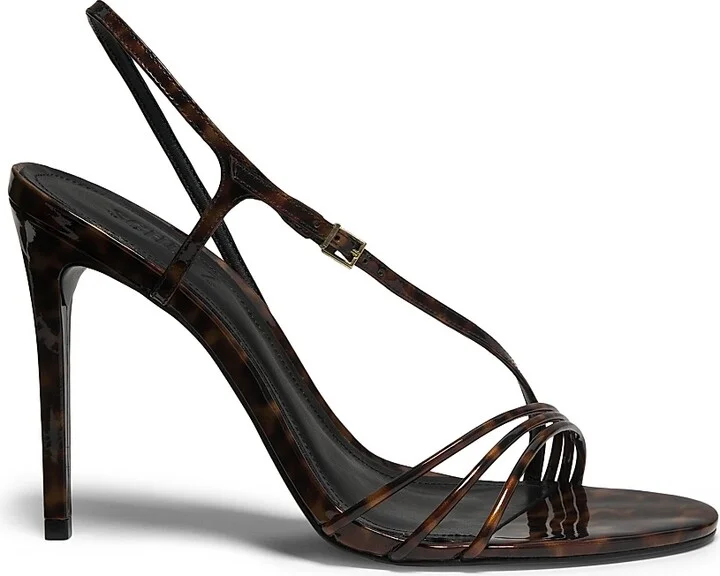 Women's Inez Patent Slingback Heels - Brown - Size 5
