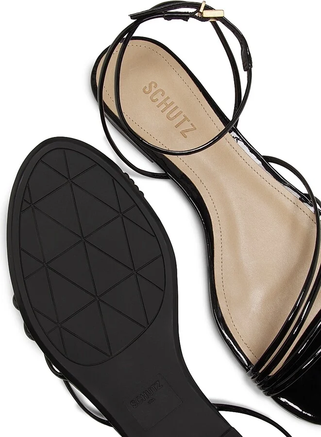 Women's Inez Strappy Patent Leather Sandals - Black - Size 6.5 - Image 6